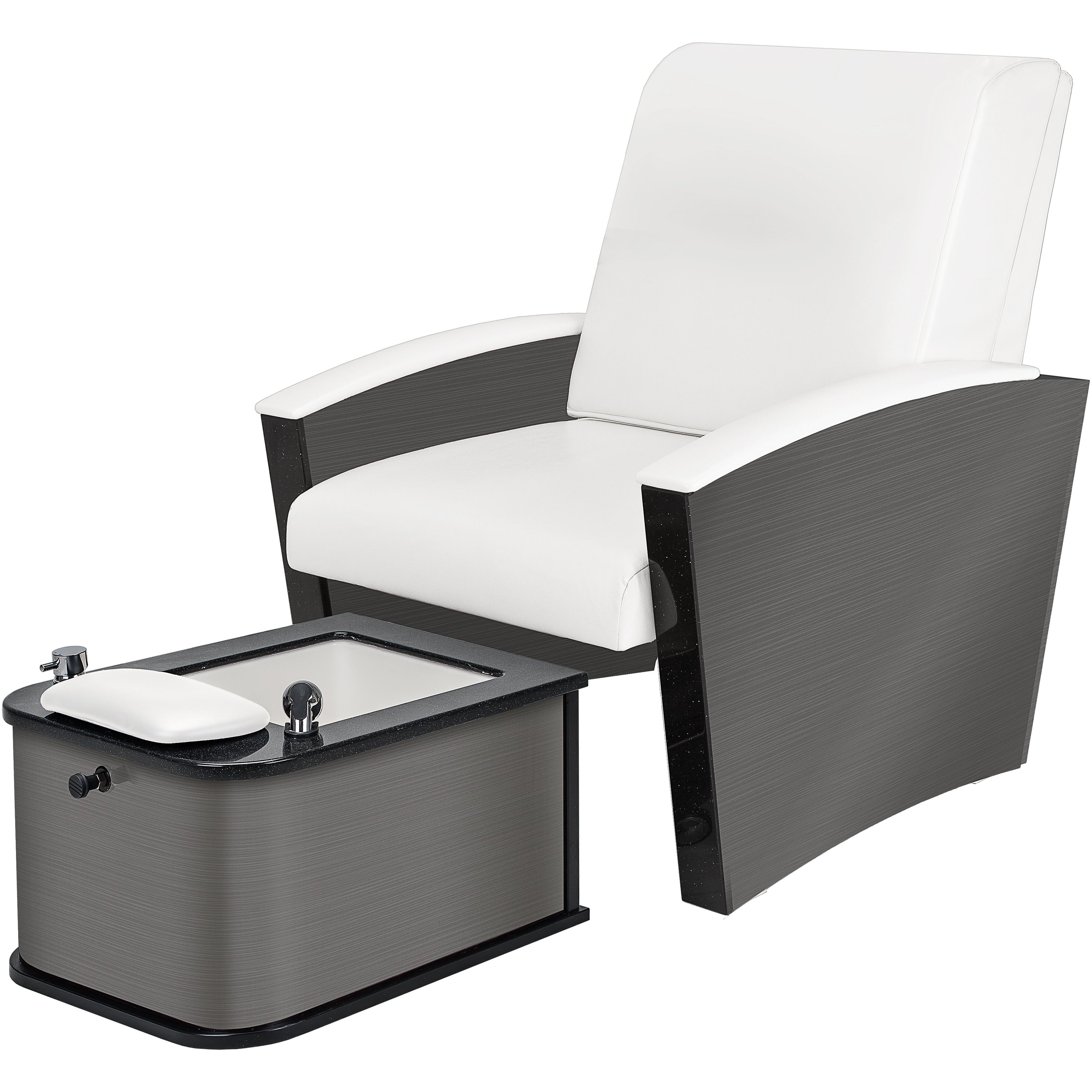 Living Earth Crafts Mystia Manicure/Pedicure Chair with Plumbed Footbath - Salon Fancy