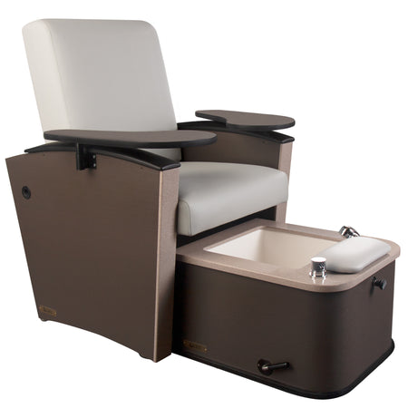Living Earth Crafts Mystia Manicure/Pedicure Chair with Plumbed Footbath - Salon Fancy