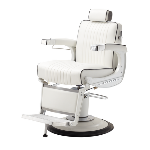 Takara Belmont ELEGANCE ELITE WHITE Barber Chair BB-225W - Salon Fancy