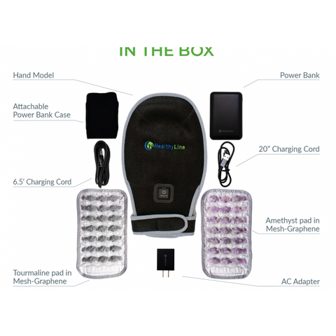 HealthyLine Portable Heated Gemstone Pad - Hand Model with Power-Bank InfraMat Pro® Portable-AT-Hand
