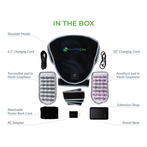 HealthyLine Portable Heated Gemstone Pad - Shoulder Model with Power-Bank InfraMat Pro® Portable-AT-Shldr