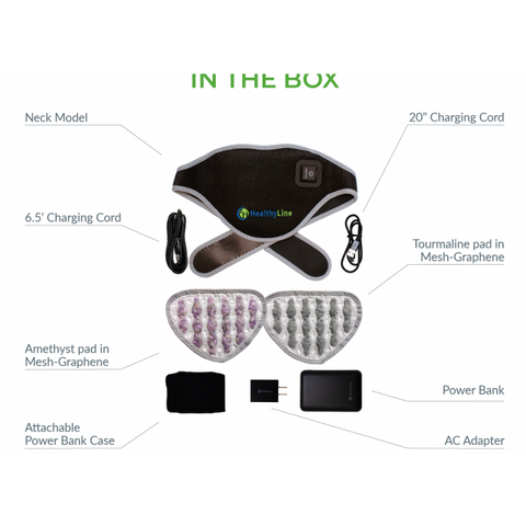 HealthyLine Portable Heated Gemstone Pad - Neck Model with Power-Bank InfraMat Pro® Portable-AT-Neck