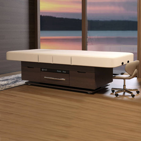 Living Earth Crafts Century City Dual-Pedestal Low-Range Treatment Table with Digital Warming Drawer